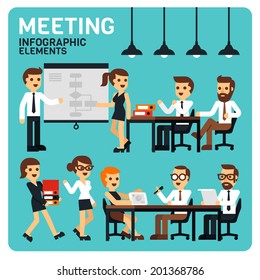 Meeting People Infographic Elements