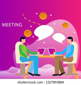 Meeting people ; vector , chat
