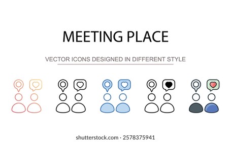 Meeting Place icon design with white background stock illustration