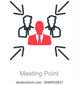 Punto de encuentro y concepto de icono de reunión