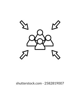Meeting point icon Flat isolated outline sign