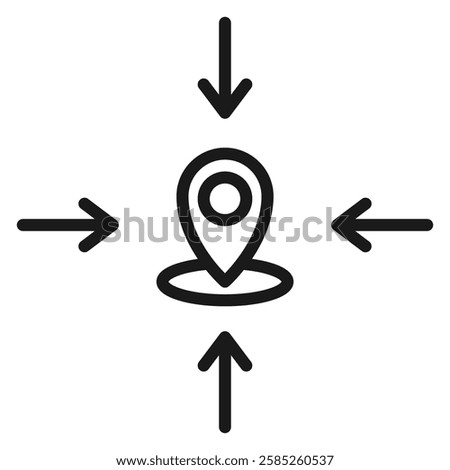 Meeting point icon Isolated flat vector in outline