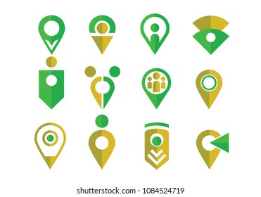 Meeting point icon set