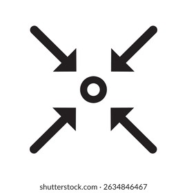 Treffpunktsymbol. Symbol für einen schwarzen Treffpunkt mit dünner Linie. Editierbares Personalkonzept. Treffpunkt-Symbolvektor einzeln auf weißem Hintergrund. 
  