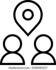 meeting point icon. Thin linear style design isolated on white background
