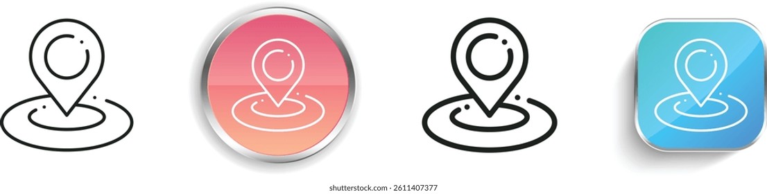 meeting point icon. Thin Linear, Regular and Button Style Design Isolated On White Background