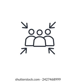 Meeting point icon. vector.Editable stroke.linear style sign for use web design,logo.Symbol illustration.