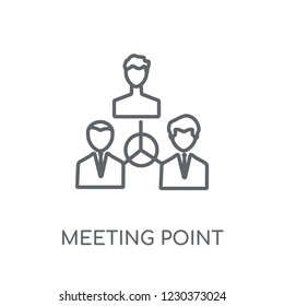 Meeting point linear icon. Modern outline Meeting point logo concept on white background from Human Resources collection. Suitable for use on web apps, mobile apps and print media.