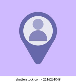 Meeting point location icon. Drop shadow gps mark silhouette symbol. Vector isolated illustration.