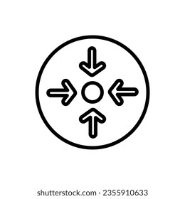 Meeting Point Outline Icon Vector Illustration