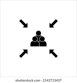 Meeting point outline vector icon. Thin line black meeting point icon, flat vector simple element illustration from editable human resources concept isolated stroke on white background. eps 10