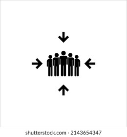 Meeting point outline vector icon. Thin line black meeting point icon, flat vector simple element illustration from editable human resources concept isolated stroke on white background. eps 10