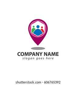 Meeting Point Pin Vector Logo