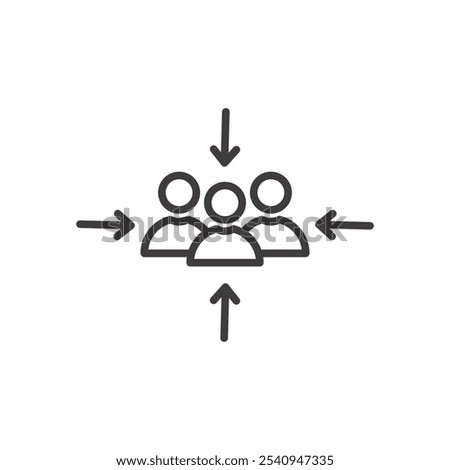 Meeting point stroke icon in black