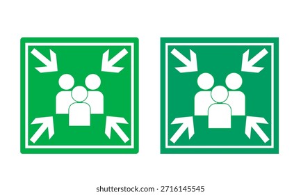 Símbolo del punto de encuentro. Signo del Vector del punto de montaje que indica un lugar de reunión designado. 