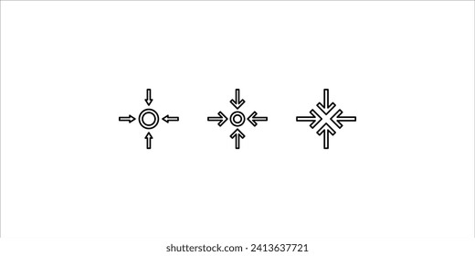 Meeting point vector icon set. Thin line black meeting point icon, vector illustration of editable human resources concept on white background.