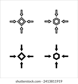 Meeting point vector icon set. Thin line black meeting point icon, vector illustration of editable human resources concept on white background.