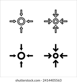 Meeting point vector icon set. Thin line black meeting point icon, vector illustration of editable human resources concept on white background.