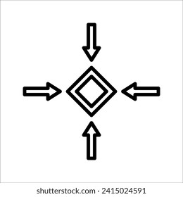 Meeting point vector icon. Thin line black meeting point icon, vector illustration of editable human resources concept on white background.