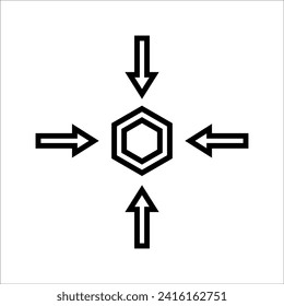 Meeting point vector icon. Thin line black meeting point icon, vector illustration of editable human resources concept on white background.