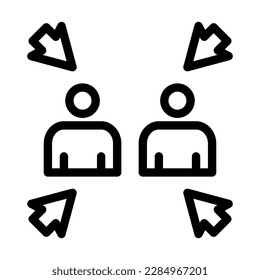 Meeting Point Vector Line Icon Design