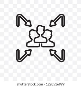 Meeting point vector linear icon isolated on transparent background, Meeting point transparency concept can be used for web and mobile