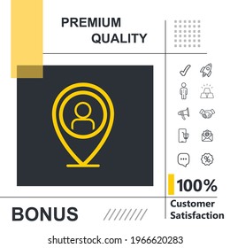 Meeting point vector thin line icon with modern background