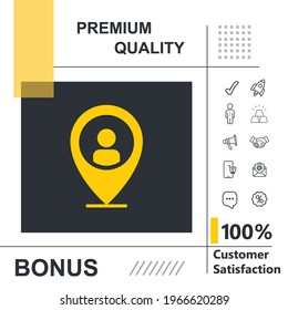 Meeting point vector thin line icon with modern background