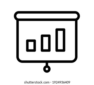 meeting presentation bar chart single isolated icon with outline line style