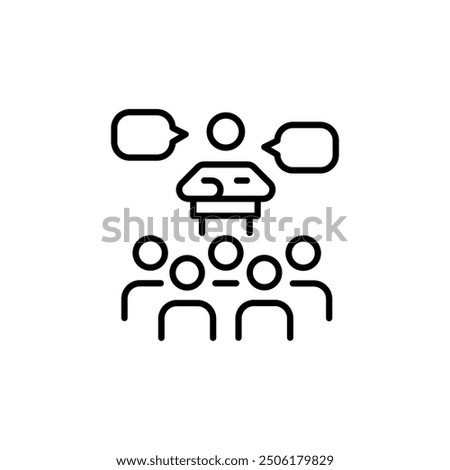 Meeting presentation icon. Simple meeting presentation icon for social media, app, and web design. Vector illustration