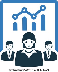 Reunión, icono de presentación / diseño vectorial