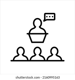 Meeting presentation icon vector graphic illustration