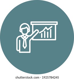 Meeting, presentation, seo training icon vector image. Can also be used for Web Marketing. Suitable for use on web apps, mobile apps and print media.