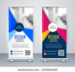 meeting presentation standee roll up banner (QR code is fake)