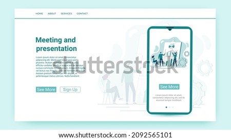 Meeting and presentation.Business negotiations, joint problem solving and presentation of new projects..Website and mobile application template.