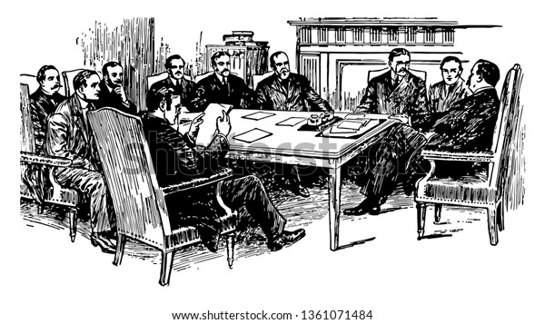 Meeting Presidential Cabinet Made Secretaries Executive Stock