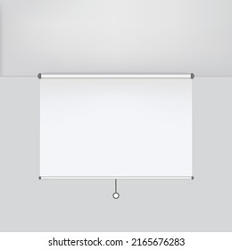 Meeting Projector Screen. Empty White Board Presentation