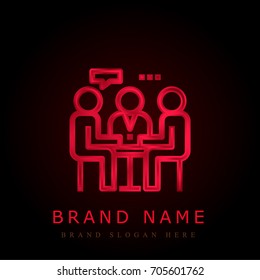 Meeting red chromium metallic logo