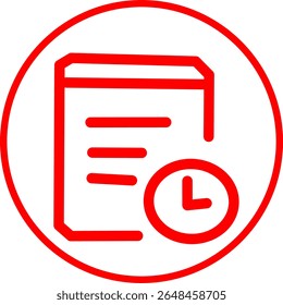 ícone da linha vermelha da reunião dentro do círculo. Ícone de linha vermelha com o tema Produtividade UX UI dentro do círculo