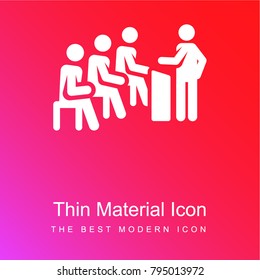 Meeting red and pink gradient material white icon minimal design