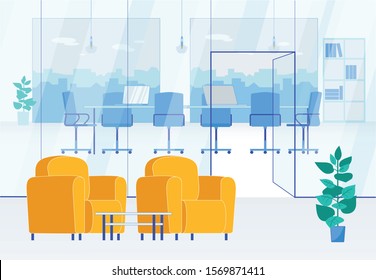 Meeting Room with Glass Walls and Waiting Zone