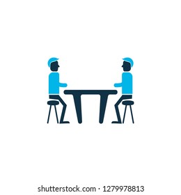 Meeting room icon colored symbol. Premium quality isolated discussion element in trendy style.