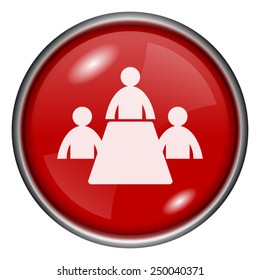 Meeting room icon. Internet button on white background. 