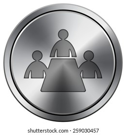 Meeting room icon. Internet button on white background. EPS10 Vector. 
