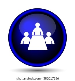 Meeting room icon. Internet button on white background. EPS10 vector