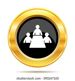 Meeting room icon. Internet button on white background. EPS10 vector.
