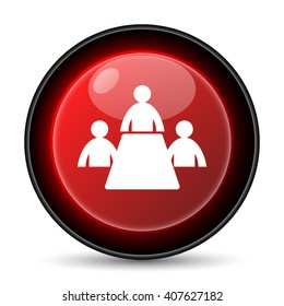 Meeting room icon. Internet button on white background. EPS10 vector