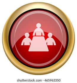 Meeting room icon. Internet button on white background. EPS10 vector.