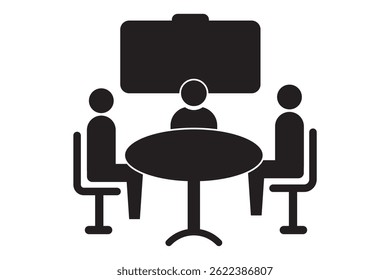 Meeting room icon isolated on white background. Conference symbol modern, simple, vector, icon for website design, mobile app. Vector Illustration.