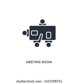 meeting room icon. simple element illustration. isolated trendy filled meeting room icon on white background. can be used for web, mobile, ui.